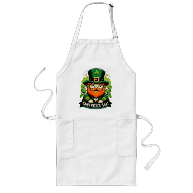 Happy St Patricks Day Long Apron (Front)