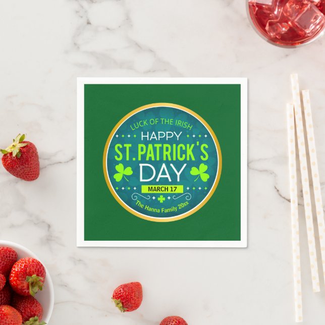 HAPPY ST. PATRICK'S DAY, "LUCK OF THE IRISH" NAPKIN (Insitu)