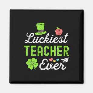 Happy St Patricks Day Luckiest Teacher Ever Lucky Magnet