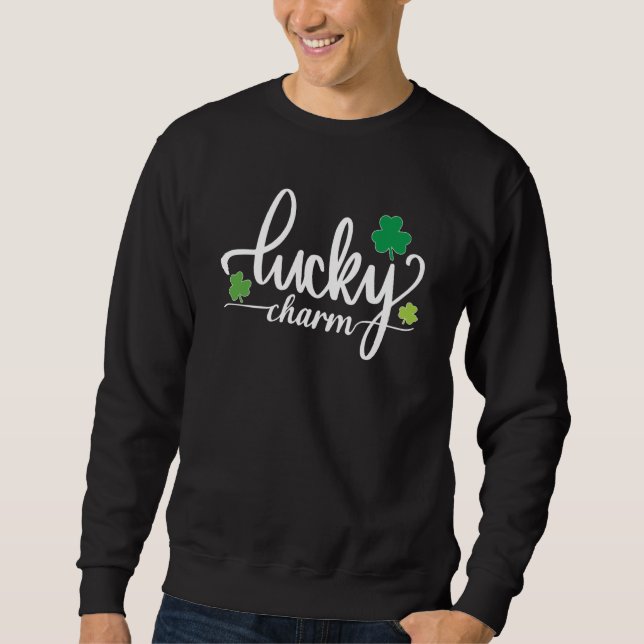 Happy St Patrick's Day Lucky Charmer Charm Boys Ki Sweatshirt (Front)