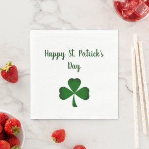 Happy St. Patrick's Day Lucky Green Shamrock Napkin
