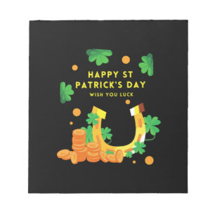 Happy St. Patricks Day -Lucky Irish Shamrock Notepad