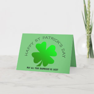Happy St Patrick's Day lucky shamrock personalised Holiday Card