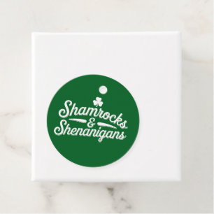 Happy St Patricks Day Lucky Shamrock&Shenanigans Favour Tags