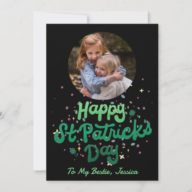 Happy St. patrick's day Lucky Shamrocks Simple  Holiday Card (Front)