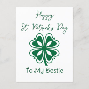 Happy St. patrick's day Lucky Shamrocks Simple  Holiday Postcard