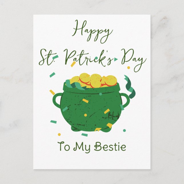 Happy St. patrick's day Lucky Shamrocks Simple  Holiday Postcard (Front)