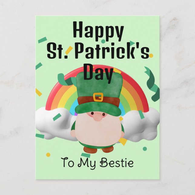 Happy St. patrick's day Lucky Shamrocks Simple  Holiday Postcard (Front)
