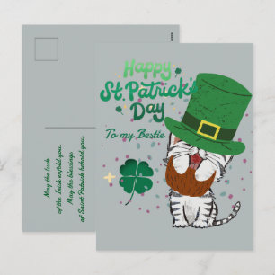 Happy St. patrick's day Lucky Shamrocks vintage Holiday Postcard