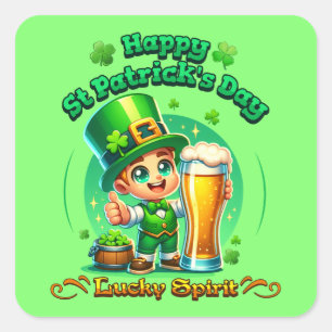 Happy ST. Patrick's Day - Lucky Spirit Square Sticker