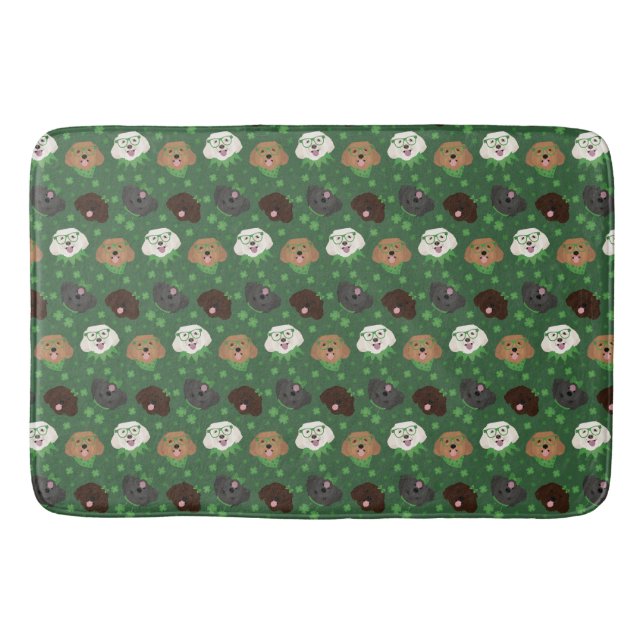 Happy St Patricks Day Maltipoo Dogs Bath Mat (Front)