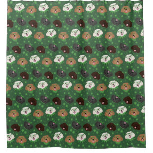 Happy St Patricks Day Maltipoo Dogs Shower Curtain