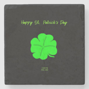 Happy St.  Patrick's Day Marble Stone Coaster