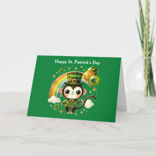 Happy St. Patrick's Day Monkey Holiday Card