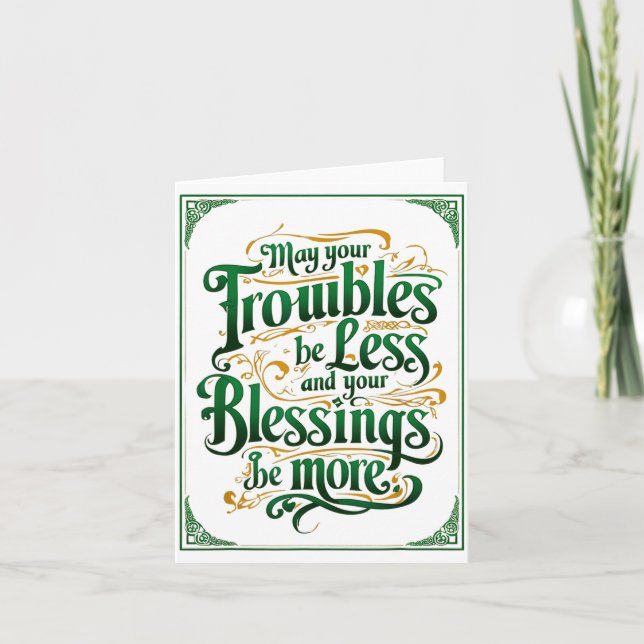 Happy St. Patrick's Day Motivational Quote Apparel Card (Front)
