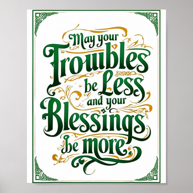 Happy St. Patrick's Day Motivational Quote Apparel Poster (Front)
