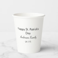 Happy st. Patrick's day name family place simple g