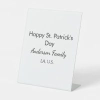 Happy st. Patrick's day name family place simple g