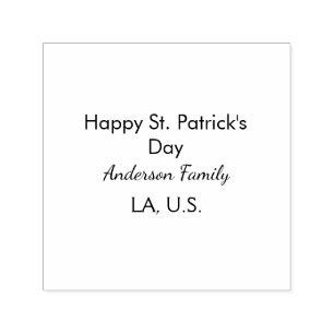 Happy st. Patrick's day name family place simple g Self-inking Stamp