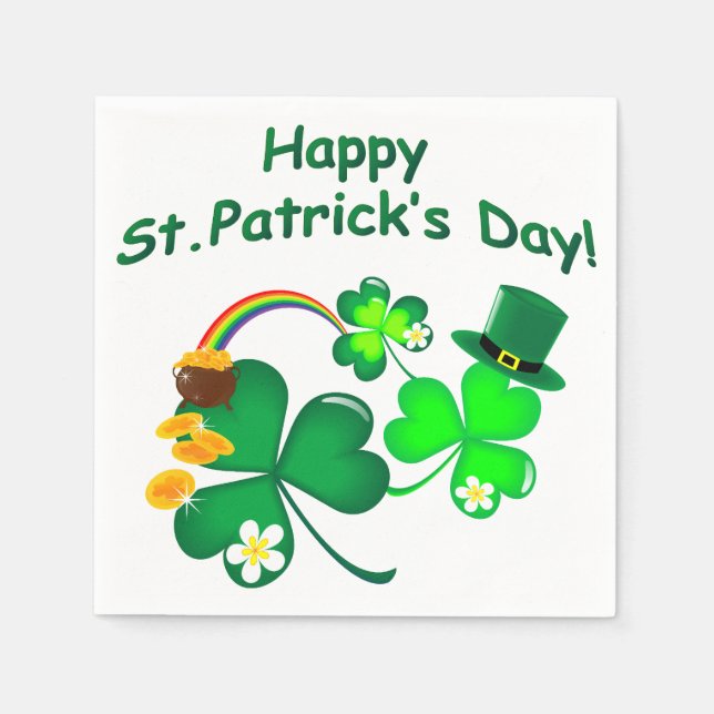 Happy St. Patrick's Day Napkin (Front)