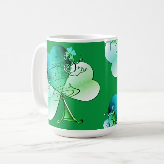 "Happy St. Patrick's Day" Original Artwork Coffee Mug (Front Left)