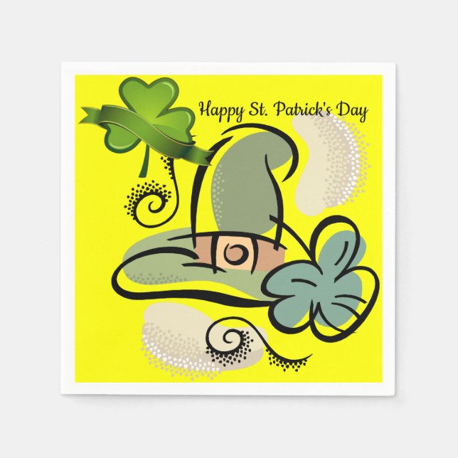 Happy St. Patrick's Day Paper Napkins (Front)