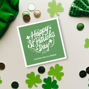 Happy St Patricks Day Party Custom Irish Shamrocks Napkin