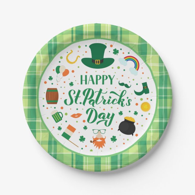 Happy St. Patrick's Day Party Paper Plate (Front)