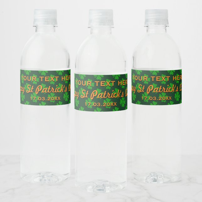 Happy St Patrick's Day party Water Bottle Labels (Bottles)