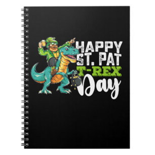 Happy St Patrick's Day Pat T Rex Dinosaur Notebook