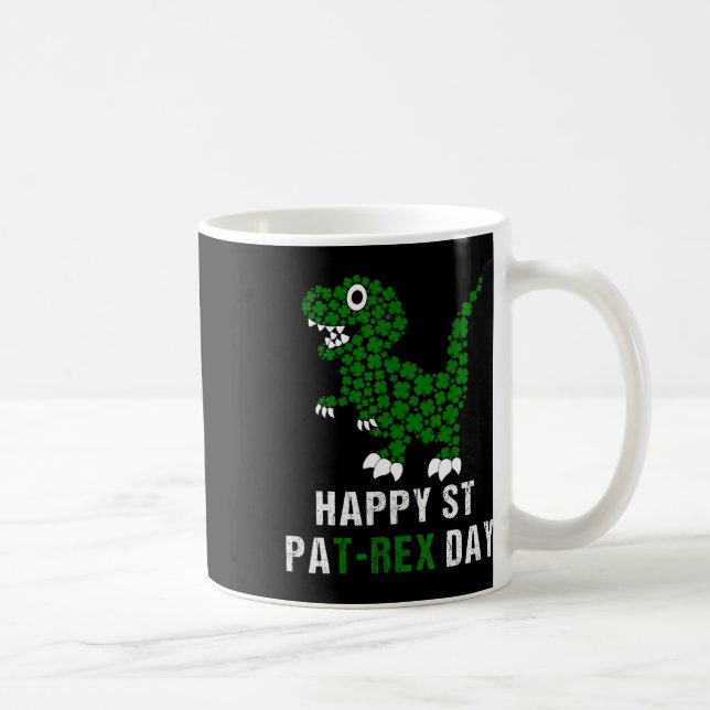 Happy St Patricks Day Patrex T-rex Dinosaur Funny  Coffee Mug (Right)