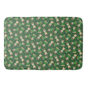 Happy St Patricks Day Pembroke Welsh Corgi Dogs Bath Mat