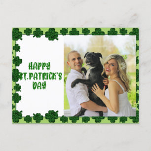 Happy St Patrick's Day Personalised Family Photo Holiday Postcard