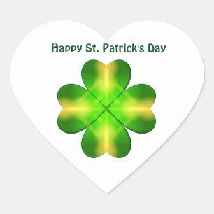 Happy St Patrick's Day ,personalised Heart Sticker