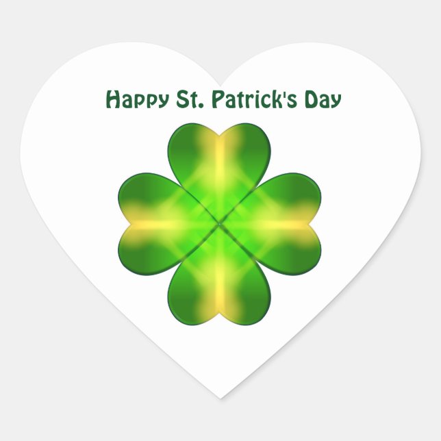 Happy St Patrick's Day ,personalised Heart Sticker (Front)