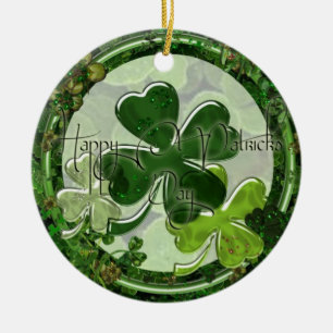 Happy St. Patrick's Day Photo Ceramic Ornament