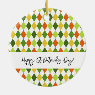 Happy St Patricks Day Photo Irish Colours Keepsake Ceramic Ornament