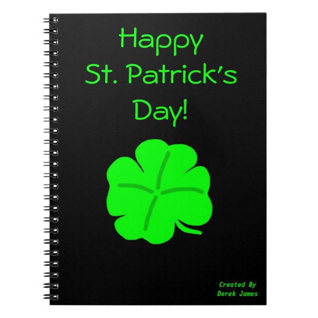 Happy St. Patrick's Day!  Photo Notebook (Front)