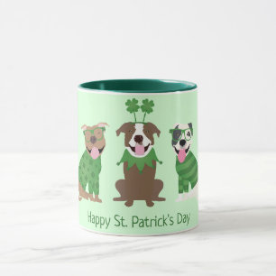 Happy St Patricks Day Pit Bull Dogs Mug