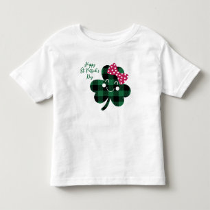 Happy St. Patrick's Day Plaid Shamrock Toddler T-Shirt