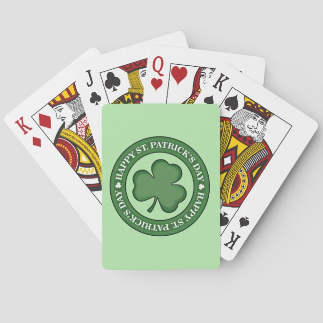 Happy St. Patricks Day Playing Cards (Back)