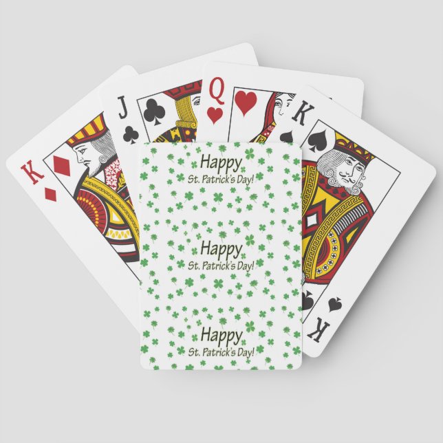 Happy St Patricks Day Playing Cards (Back)