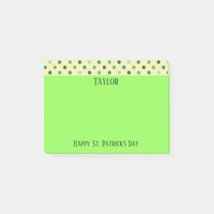 Happy St. Patrick's Day Polka Dots Post-it Notes