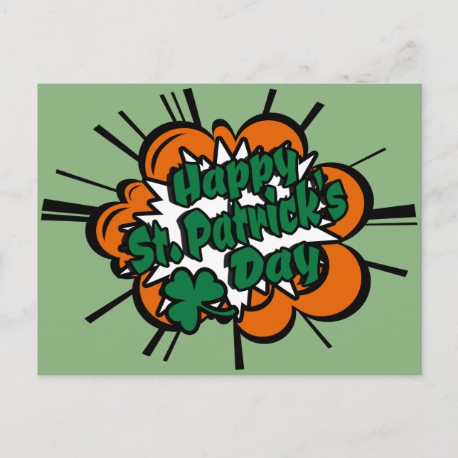 Happy St. Patrick's Day Postcard (Front)