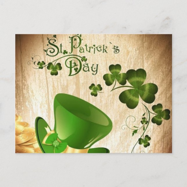Happy St. Patrick's Day Postcard (Front)
