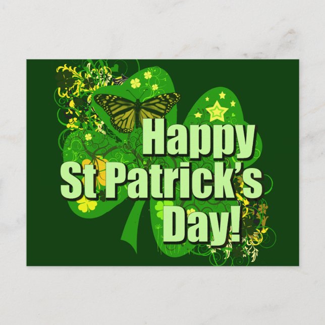 Happy St. Patrick's Day Postcard (Front)
