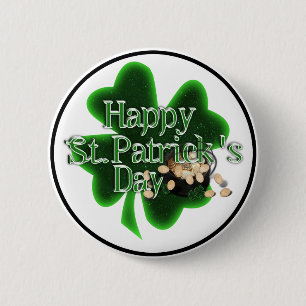 Happy St Patrick's Day - Pot Of Gold 6 Cm Round Badge