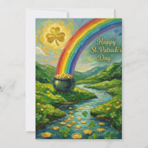 Happy St. Patrick's Day Pot of Gold Rainbow