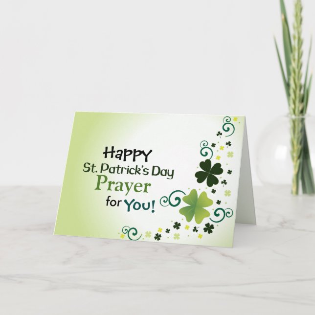 Happy St. Patrick's Day Prayer For You Card (Front)