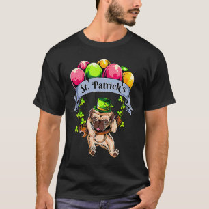 Happy St Patricks Day Pug  Cute Pug T-Shirt